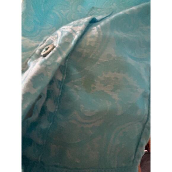 Robert Graham Classic Fit Long Sleeve Shirt Blue Paisley XL Linen Cotton - Picture 6 of 11